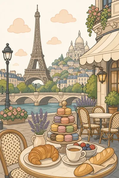 France landmark postcard