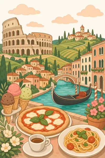 Italy landmark postcard