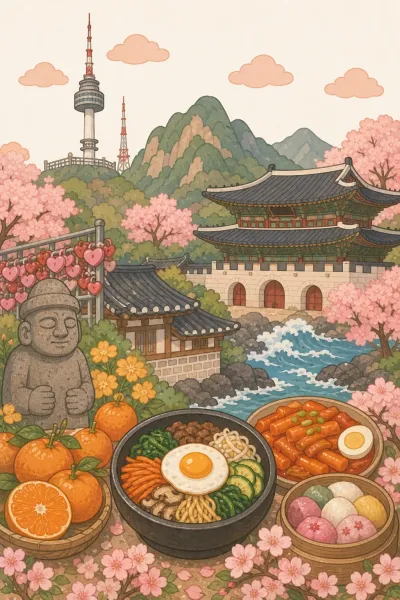 Korea landmark postcard