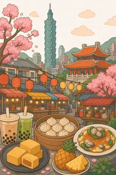 Taiwan landmark postcard