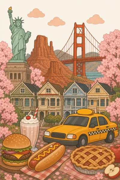 United States landmark postcard